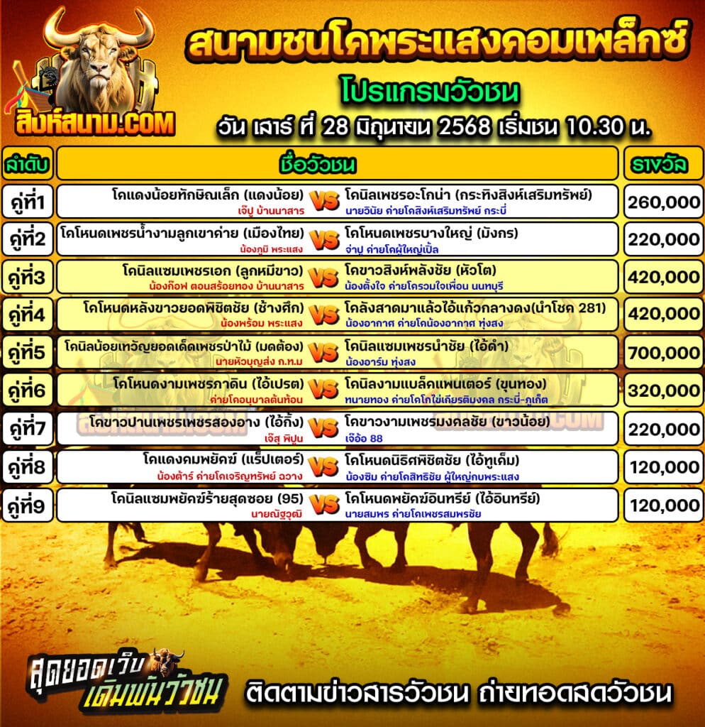 #ปฏิทินวัวชน #ปฏิทิน #ปฏิทินวัว #วัว #วัวชน #วัวชนวันนี้ #วัวชนล่าสุด #สิงห์สนาม #ดูวัวชน #วัวชนออนไลน์ #โปรแกรมวัวชน #วัวชนคู่เอก #ผลวัวชน #ทีเด็ดวัวชน #ดูวัวชน #วัวชนเงินล้าน