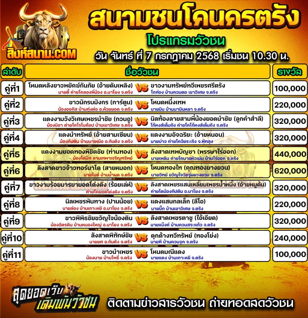 #ปฏิทินวัวชน #ปฏิทิน #ปฏิทินวัว #วัว #วัวชน #วัวชนวันนี้ #วัวชนล่าสุด #สิงห์สนาม #ดูวัวชน #วัวชนออนไลน์ #โปรแกรมวัวชน #วัวชนคู่เอก #ผลวัวชน #ทีเด็ดวัวชน #ดูวัวชน #วัวชนเงินล้าน #สิงห์สนามวัวชน #ทีเด็ดวัว #ทีเด็ดวัวชน