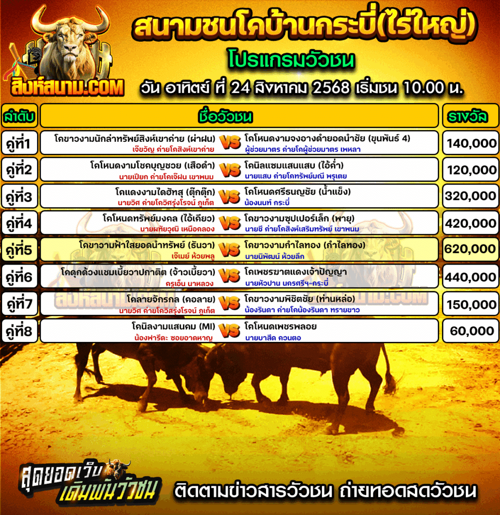 โปรแกรมวัวชนกระบี่
