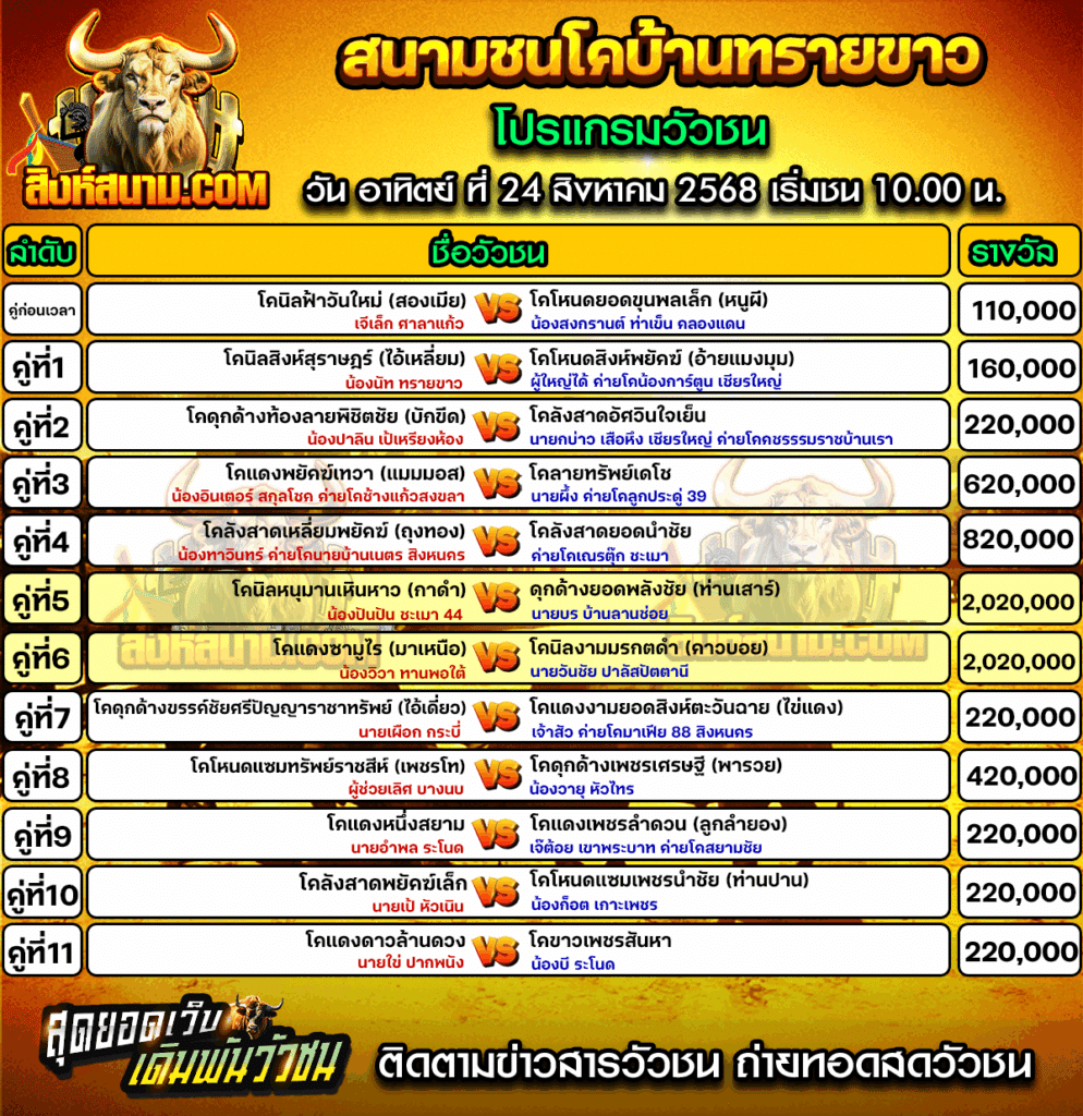 โปรแกรมวัวชนบ้านทรายขาว