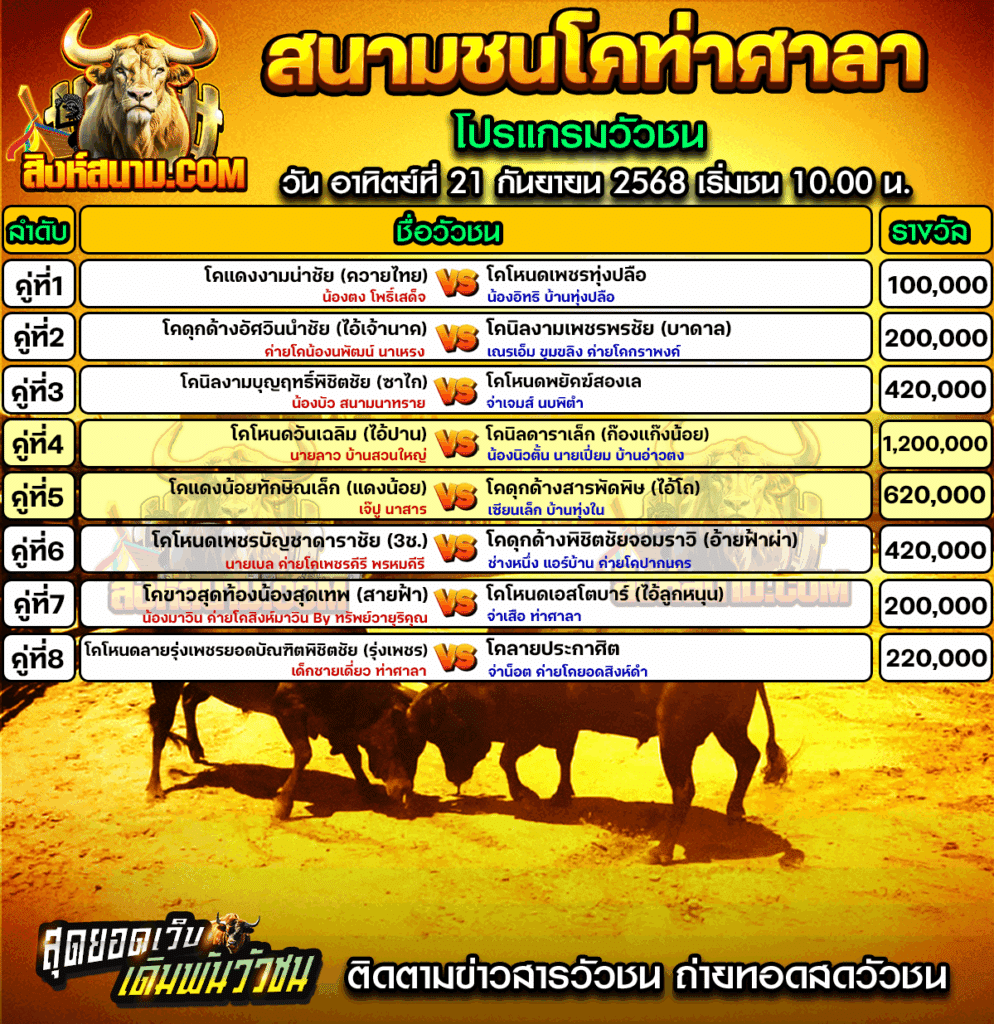 ท่าศาลาวันอาทิตย์ที่ 21 กันยายน 2568
