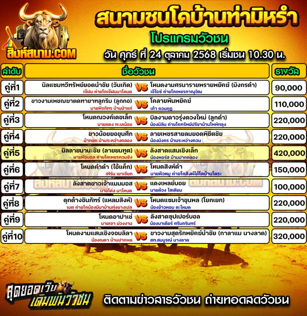โปรแกรมท่ามิหรำ วันที่24