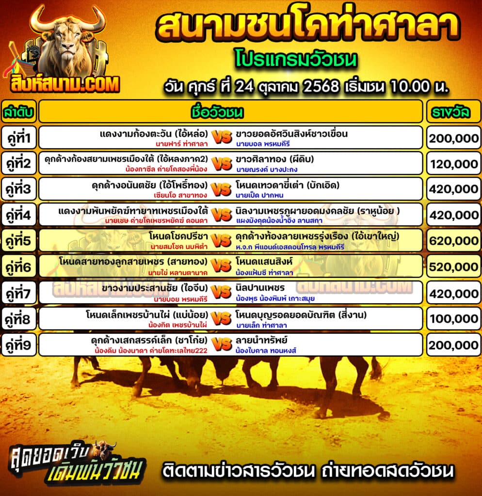 โปรแกรมท่าศาลา วันที่24