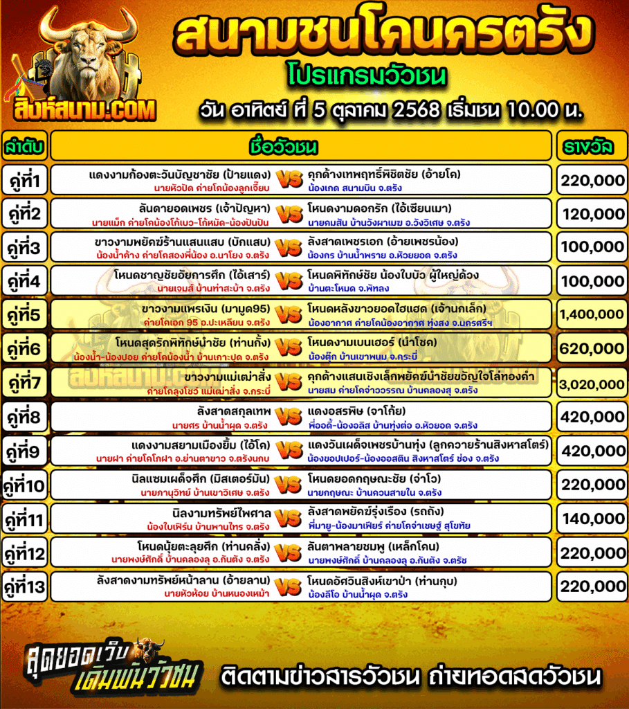 โปรแกรมนครตรัง 5-10-68