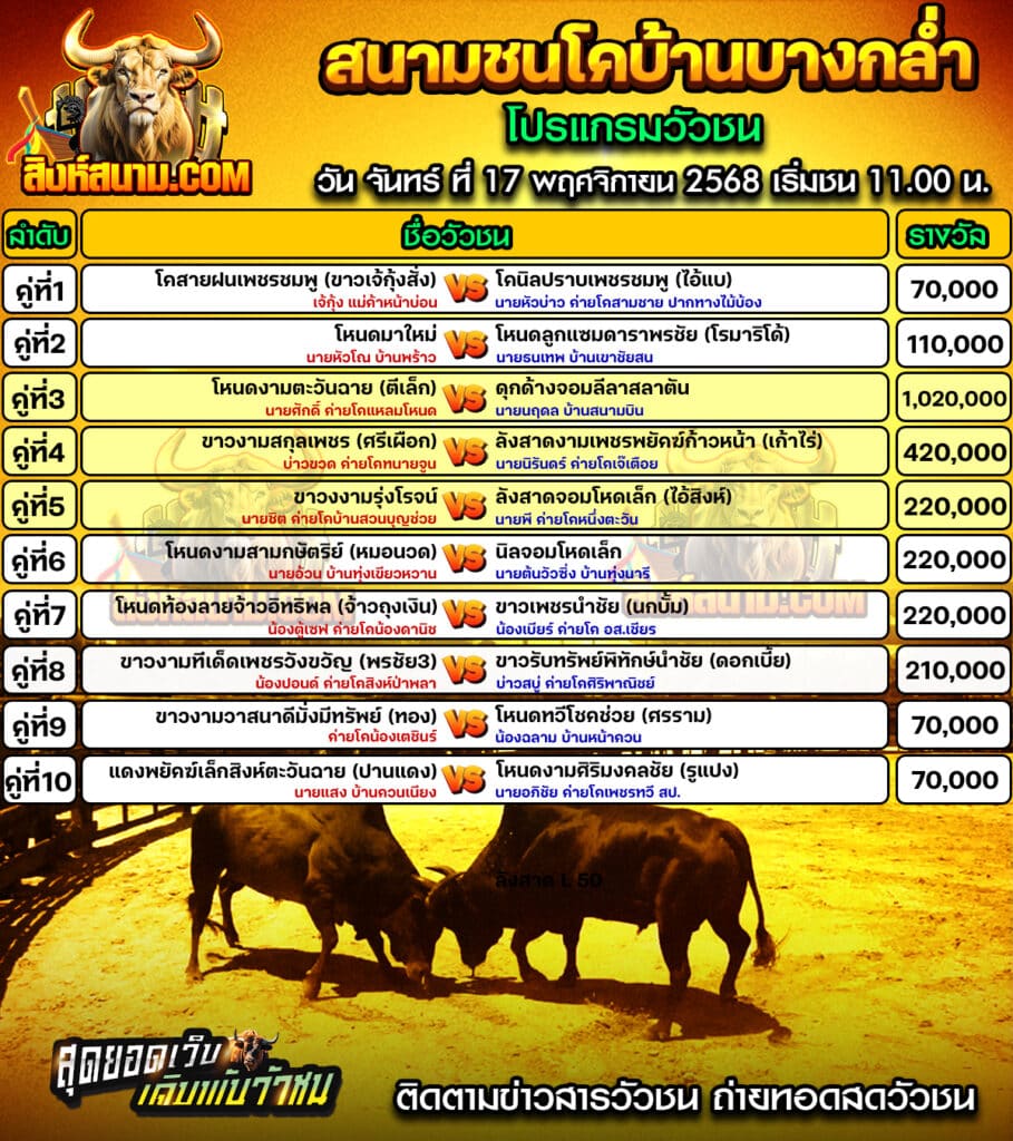 โปรแกรมบางกล่ำ วันที่17