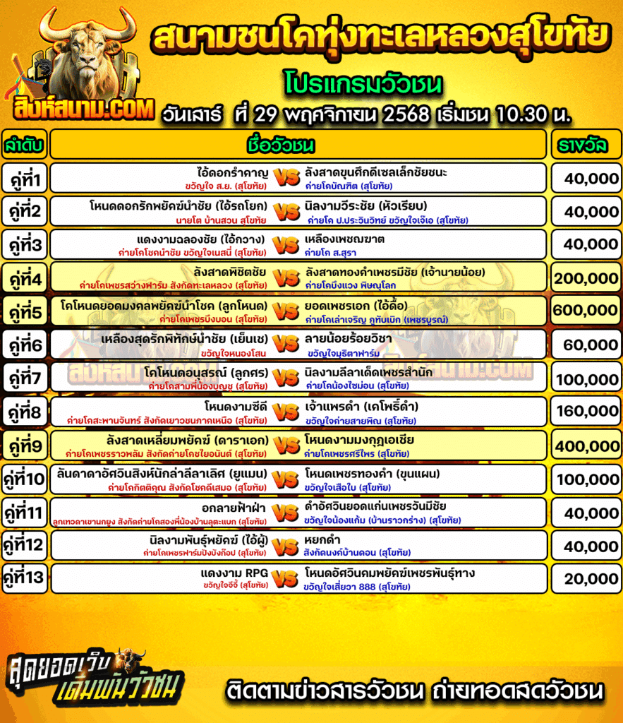 โปรแกรมวัวชนทุงทะเลหลวง