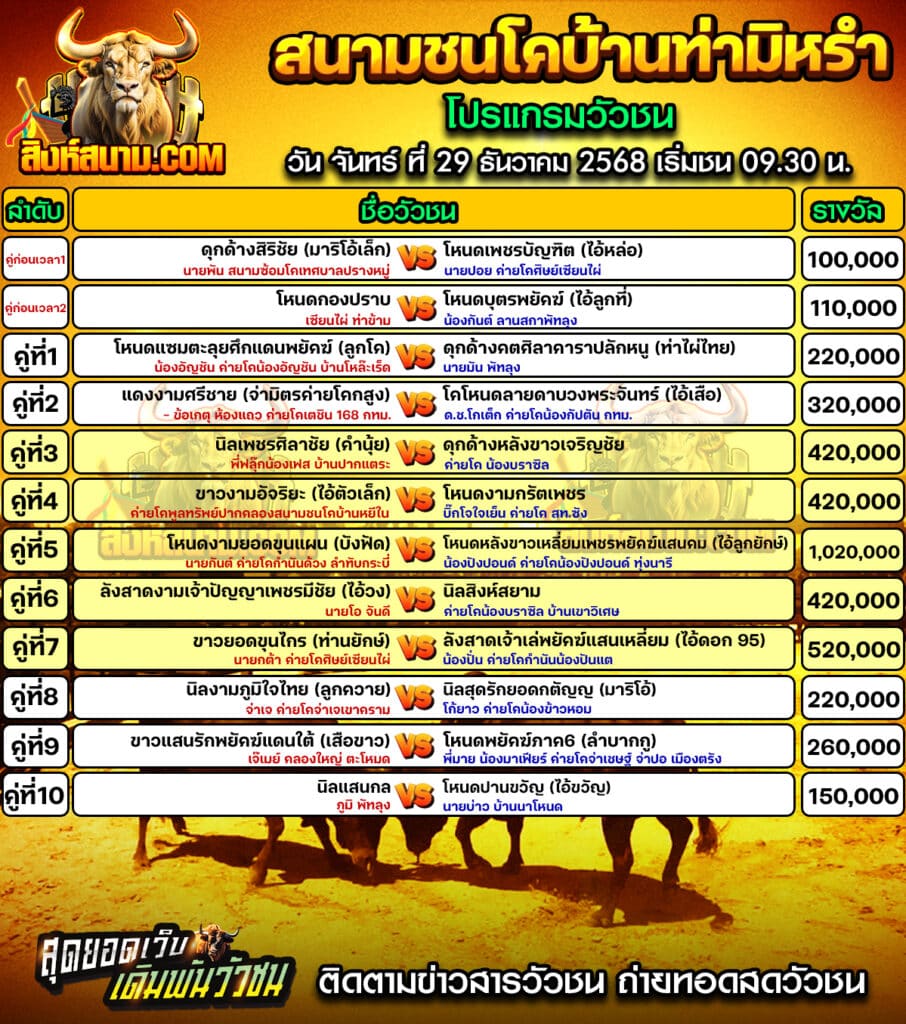 โปรแกรมท่ามิหรำ-วันที่29