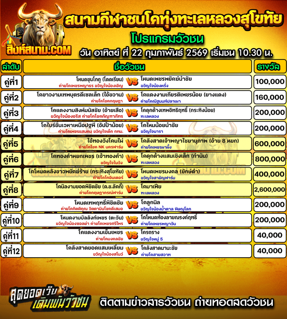 โปรแกรมทุ่งทะเลหลวง วันที่22