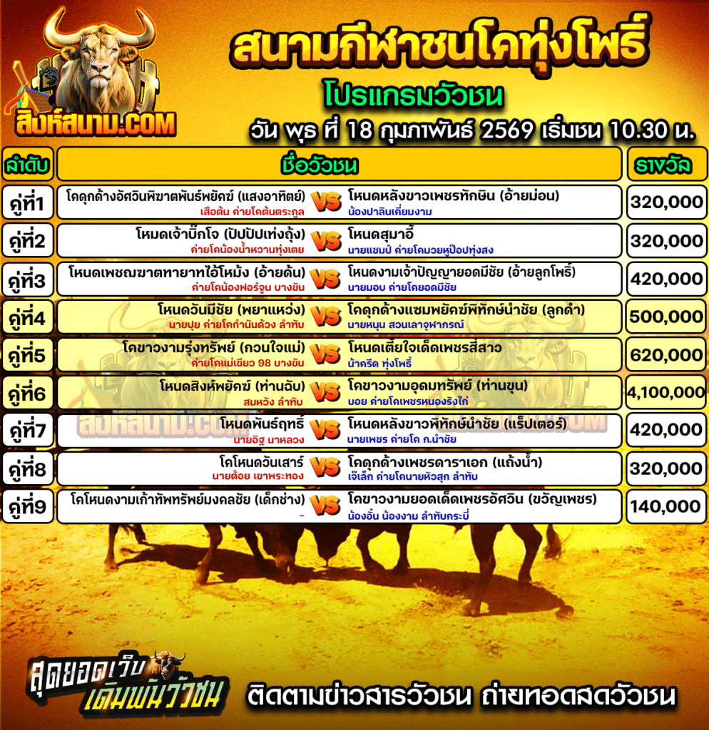 โปรแกรมทุ่งโพธิ์ วันที่ 18