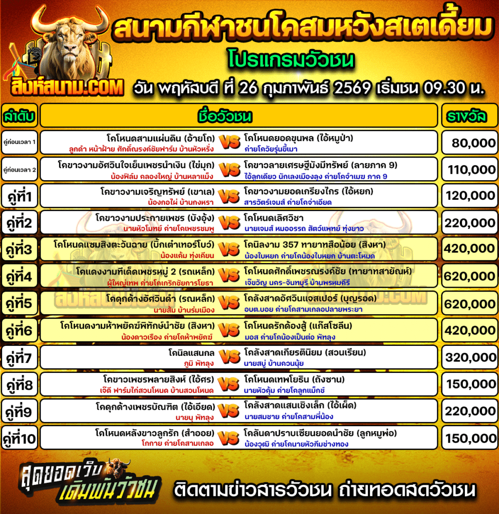 สนามกีฬาชนโคสมหวังสเตเดี้ยม